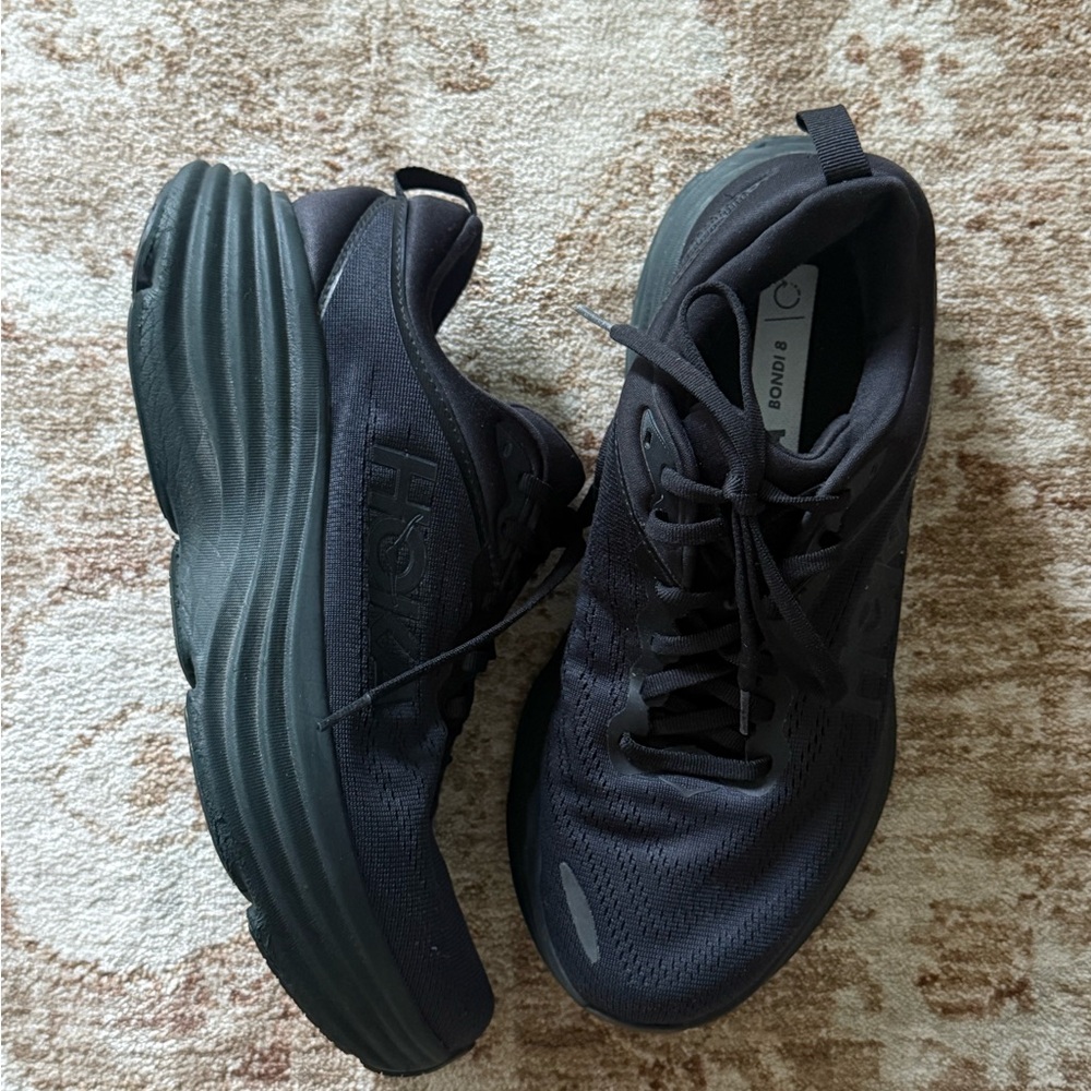 Hoka One One Men's Black Running Shoes - Bondi 8